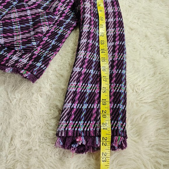 Kate Spade New York Women's Purple Plaid Tweed Blazer Jacket Size 8 - Picture 5 of 8